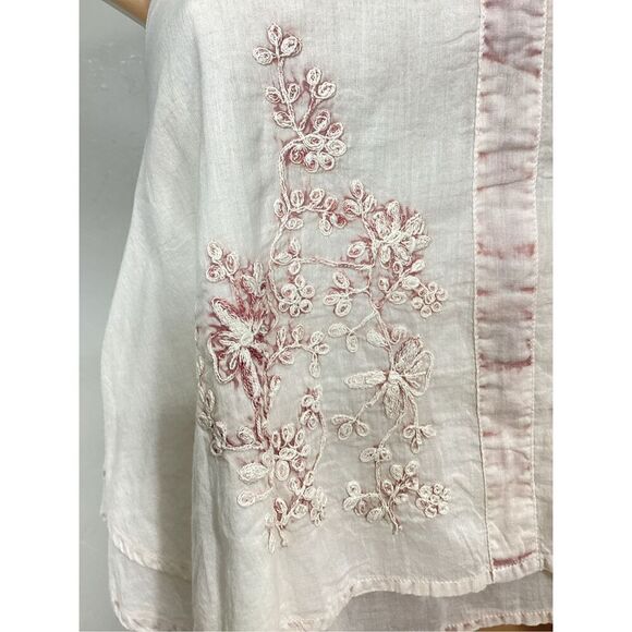 New. RAGA boho ivory/pink embroidered crop top. Small. Retails $109 - Picture 4 of 8